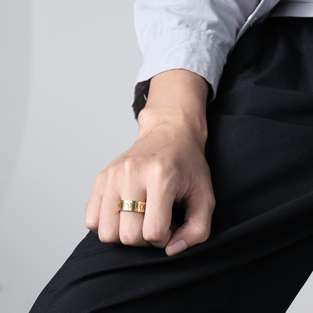 Women's & Men's & Ornament Viking Force Laboratories Vikings Text Rings