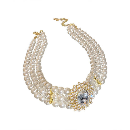 Women's Crystal Diamond Pearl High Profile And Generous Necklaces