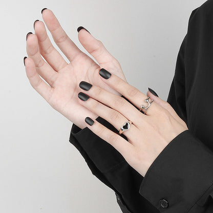 Smiley Face Simple Personality Double Layer Glossy Design Rings