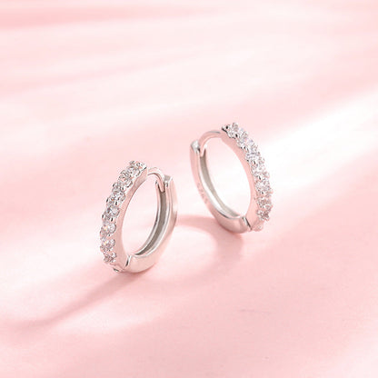 Women's Sterling Sier Diamond Exquisite Trendy Download Earrings