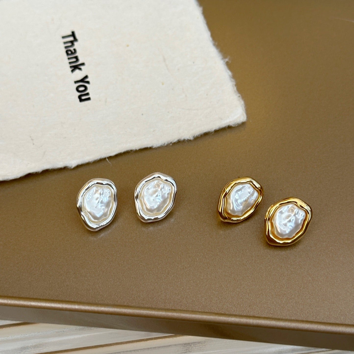 Women's Needle Cold Style Irregular Pearl Design Earrings