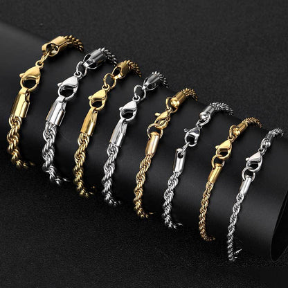 Men's Stainless Steel Hemp Flowers Chain Fashion Bracelets