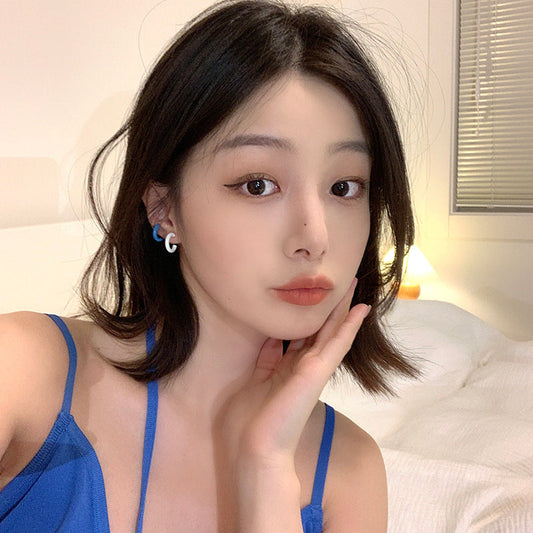 Candy Color Type Ear Three-piece Suit Sier Needle Personalized Earrings