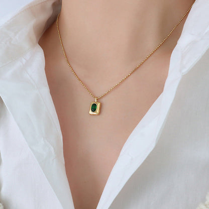 Style Light Luxury Oval Zircon Copper Necklaces