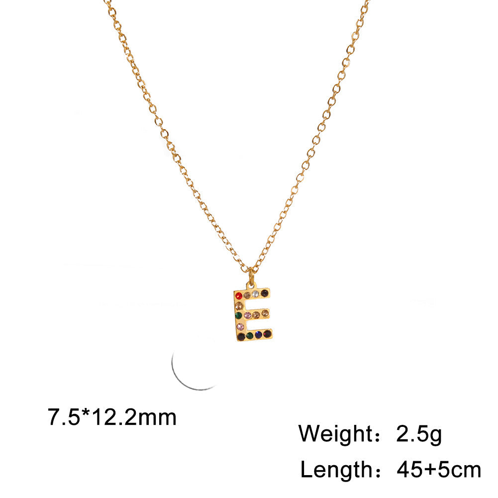 Titanium Steel Light Luxury And Simplicity Colorful Necklaces