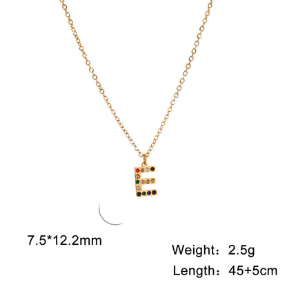 Titanium Steel Light Luxury And Simplicity Colorful Necklaces