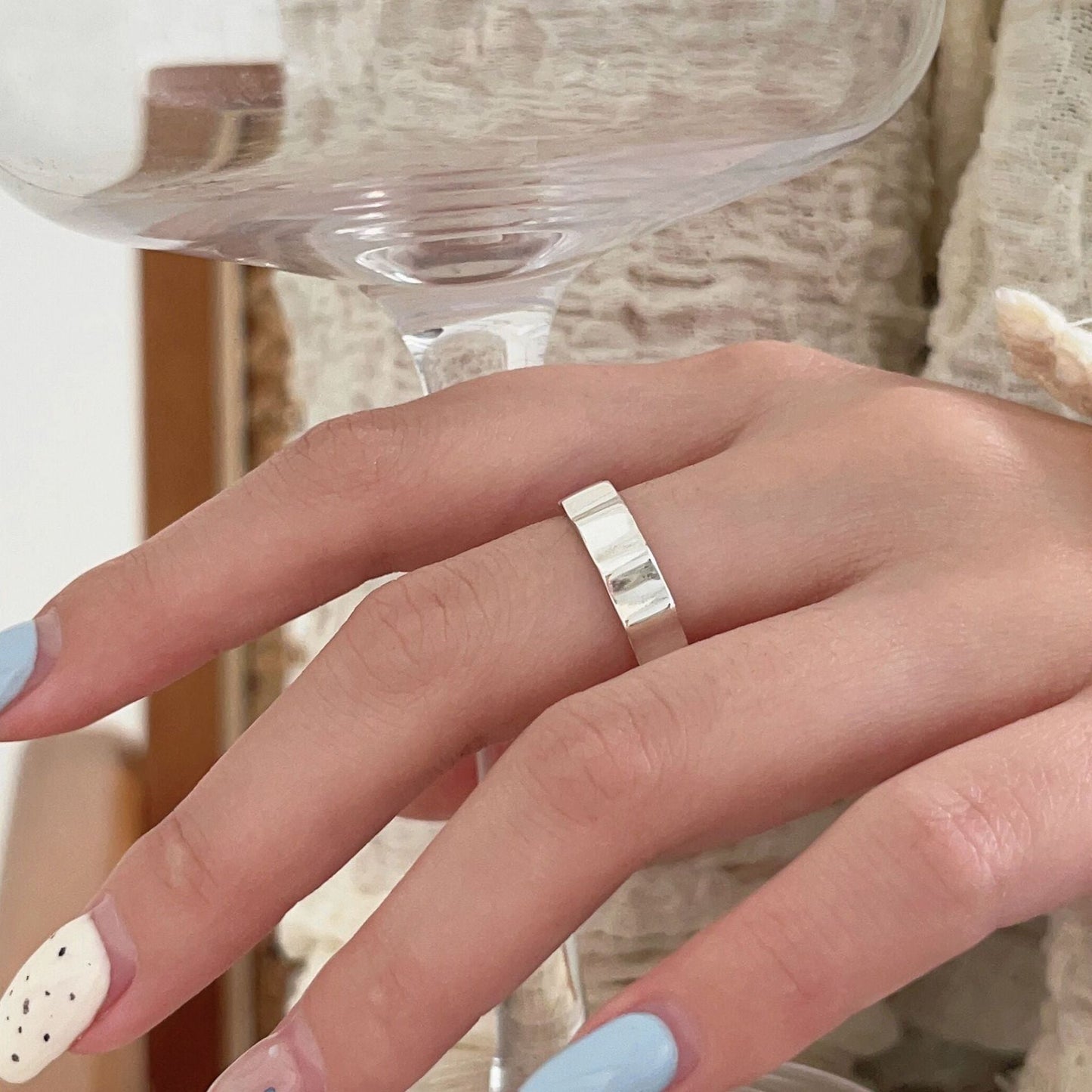 Women's Korean Style Sterling Sier Irregular Open Rings