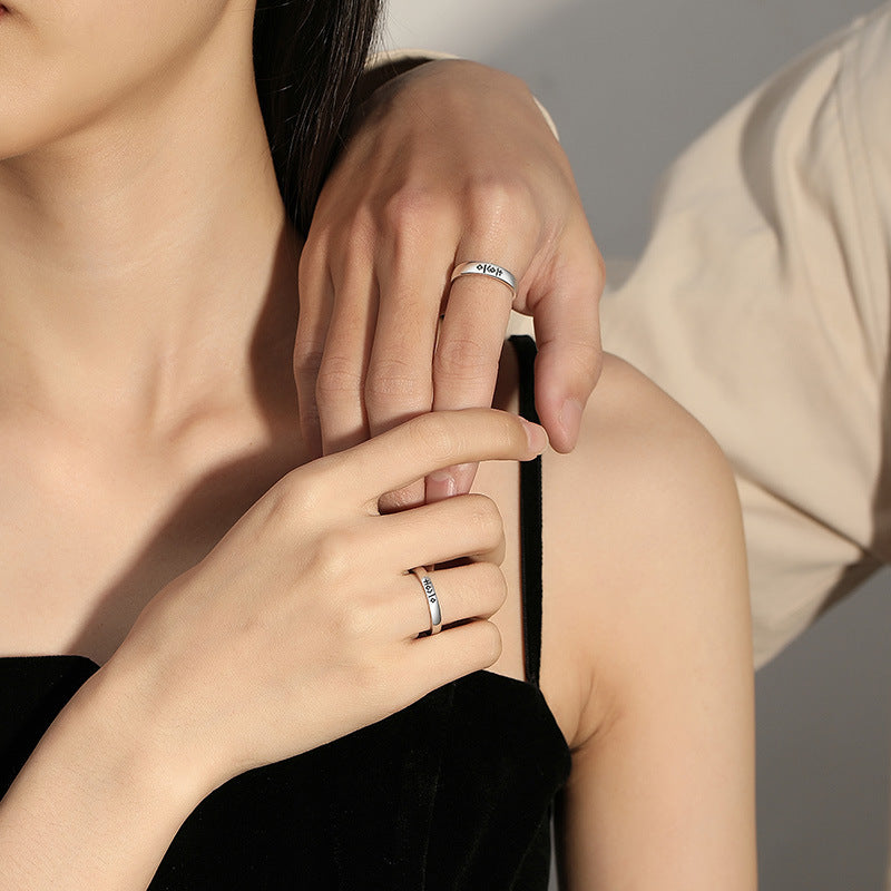 Women's & Men's & Sier Merry Matrimony Couple Chinese Style Rings