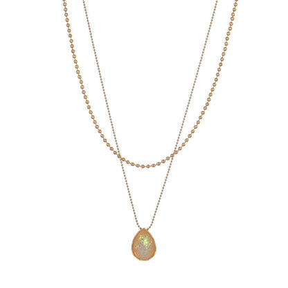 Retro Style Water Drop Imitation Opal Necklaces