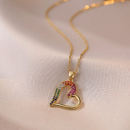 With Hearts Zircon Special Interest Light Luxury Necklaces