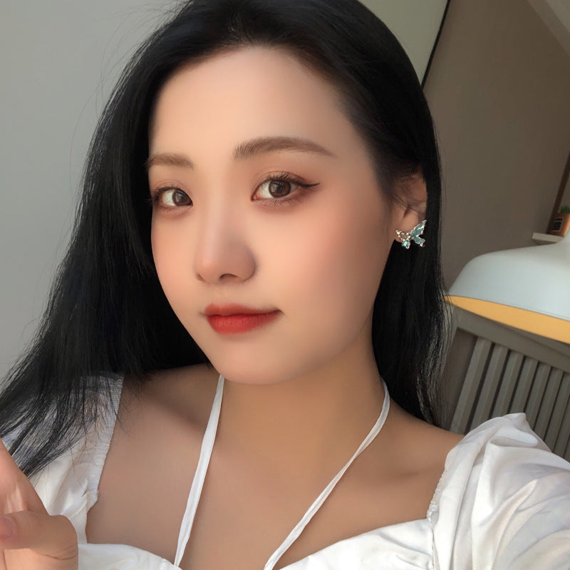 Design Sier Needle Sweet Cool Wind Hollow Earrings