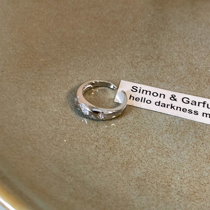 Women's Cold Style Zircon Cross Open Adjustable Rings