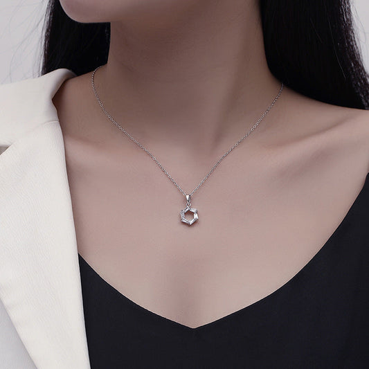 Women's Sier Cold Geometric Circle Simple Clavicle Necklaces