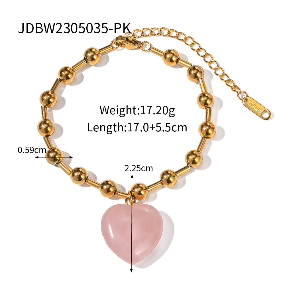 Transparent Glass Crystal Gold Heart Round Necklaces