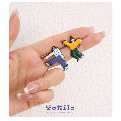 Women's Painted Design Personality Creative Funny Quirky Contrast Color Villain Rings