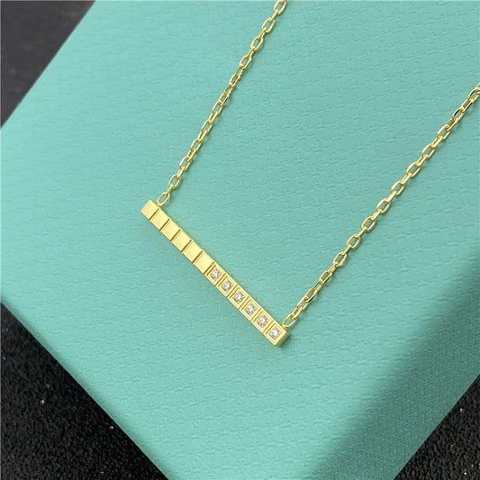 Plaid Diamond Inlaid Clavicle Chain Personality Necklaces