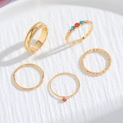 Inlaid Color Inspheration Alloy Set Creative Rings