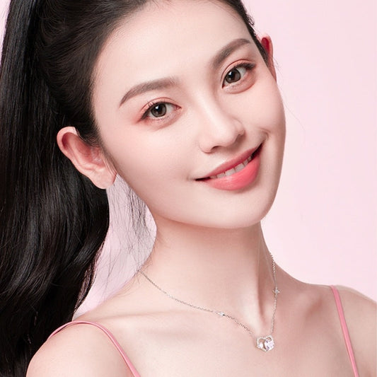 Women's Sterling Sier Fan Heart-moving Clavicle Chain Accessories Necklaces