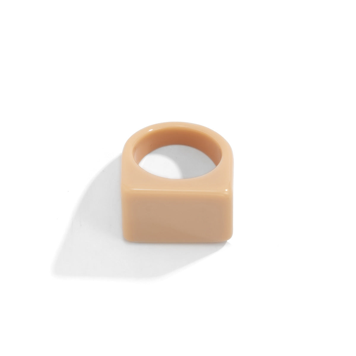 Creative Geometric Color Square Wide Edge Simple Rings