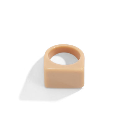 Creative Geometric Color Square Wide Edge Simple Rings