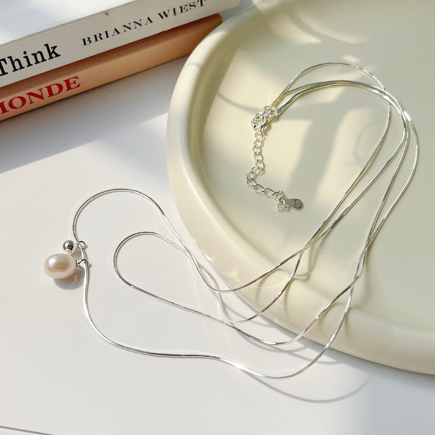 Women's Bones Chain Freshwater Pearl Simple High-grade Necklaces