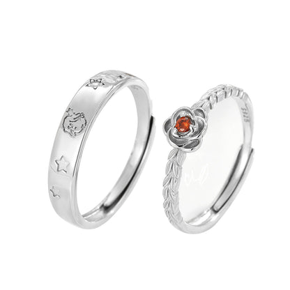 Sterling Sier Little Prince Rose Personality Rings