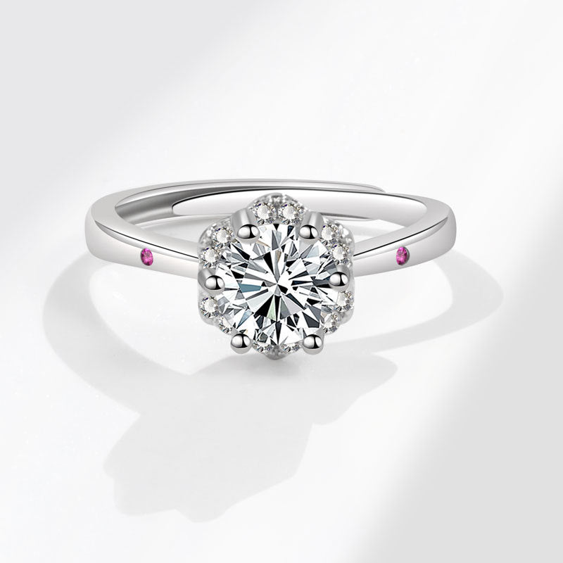 On High Carbon Diamond Eight Hearts Rings
