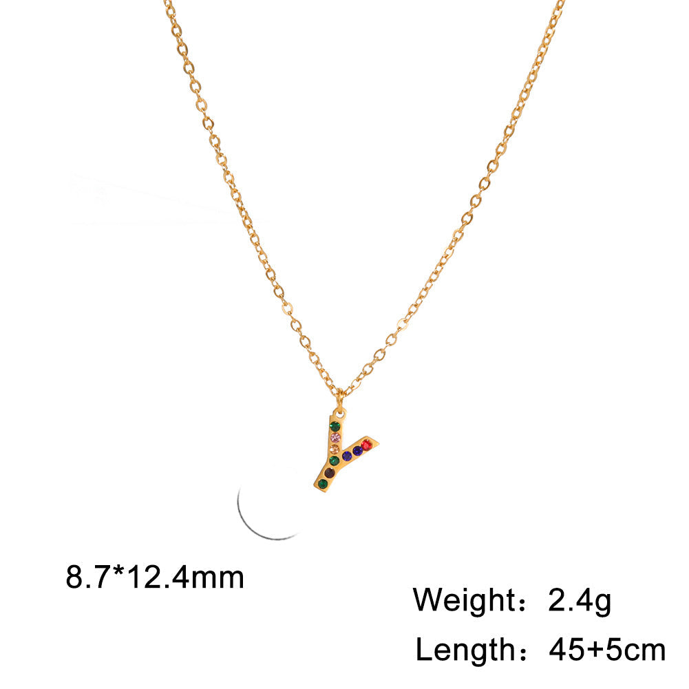 Titanium Steel Light Luxury And Simplicity Colorful Necklaces