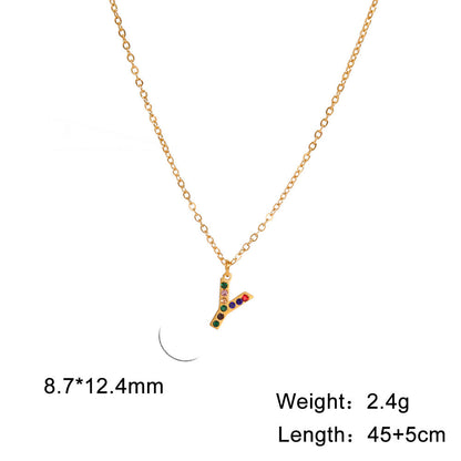 Titanium Steel Light Luxury And Simplicity Colorful Necklaces