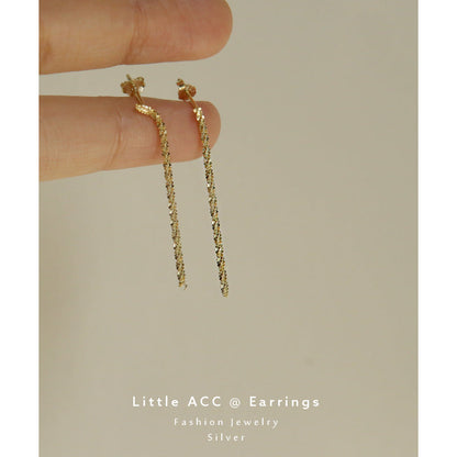 Women's Sparkling Hanging Sterling Sier Gold Plated Earrings