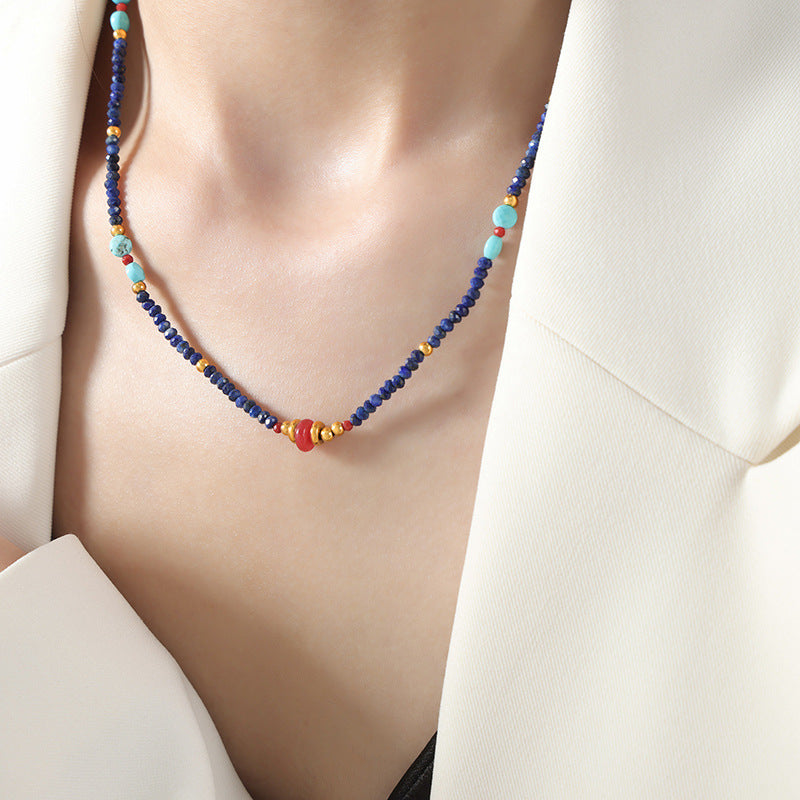 Women's Affordable Luxury Colored Natural Stone Handmade Necklaces