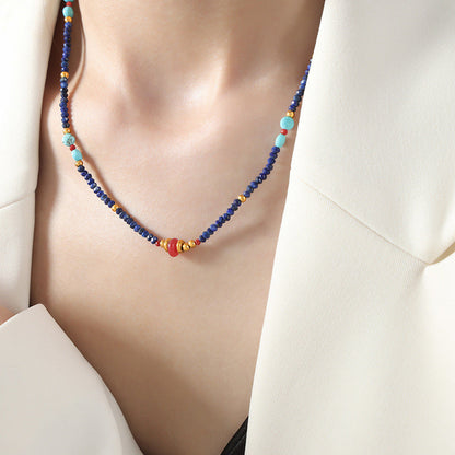 Women's Affordable Luxury Colored Natural Stone Handmade Necklaces