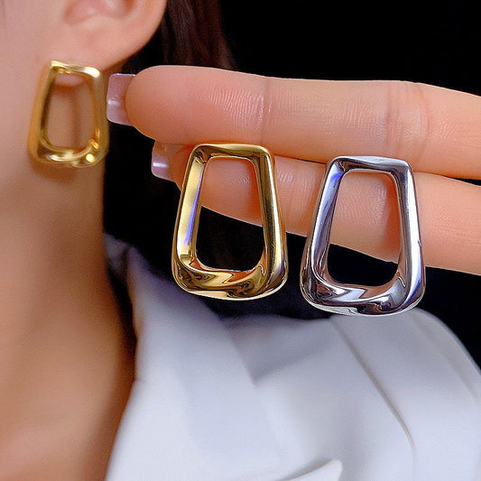 Irregular Glossy Metal Simple Personalized Ear Earrings