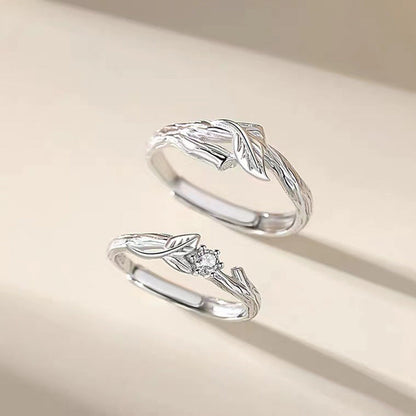 Women's & Men's And One Pair Trendy Fashion Leaves Valentine's Rings