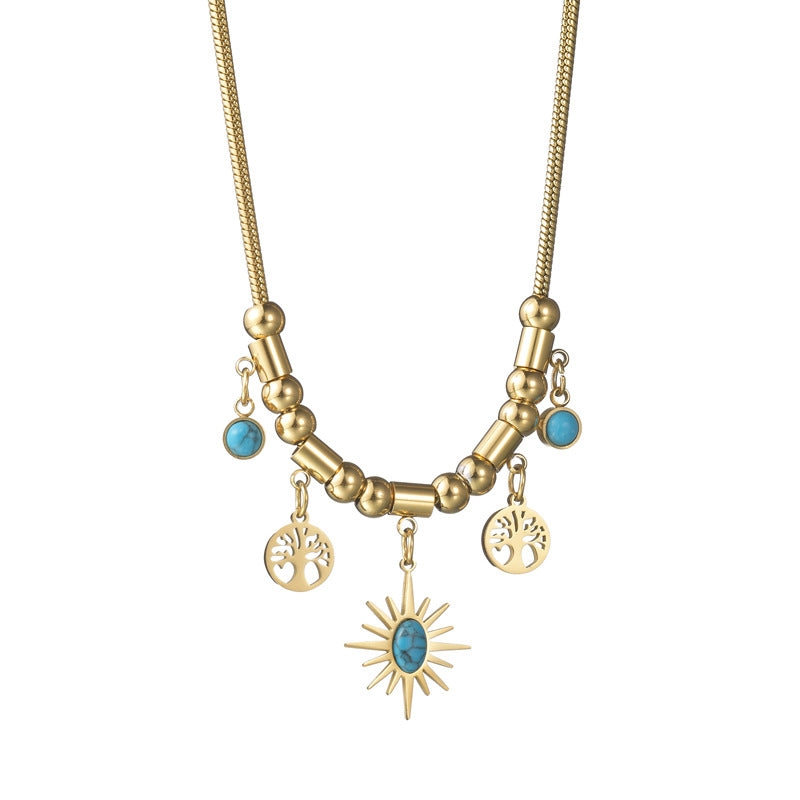 Women's Style Eight Awn Star Lucky Tree Necklaces