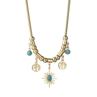 Women's Style Eight Awn Star Lucky Tree Necklaces