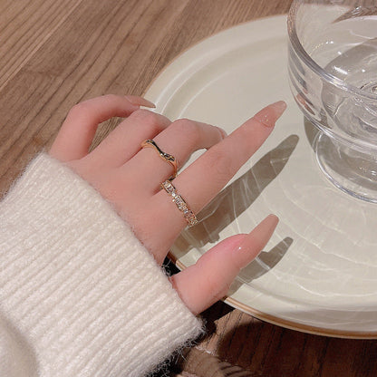 Women's Two-piece Set Light Luxury Minority Open Rings