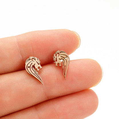 Stainless Steel Cartoon Small Animal Dinosaur Unicorn Earrings
