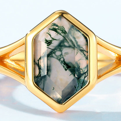 Geometric Water Plants Agate Fashion Popular Rings