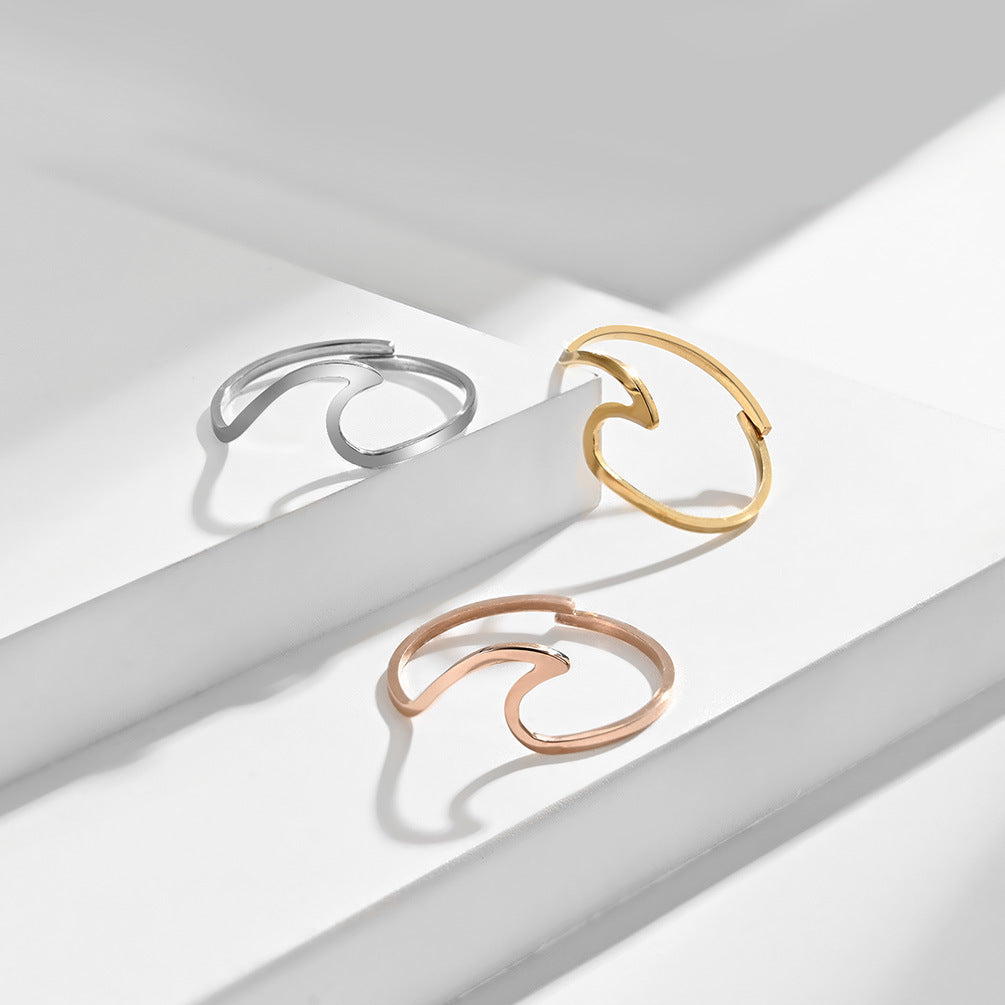 Women's Adjustable Elegant Titanium Steel Rose Gold Rings