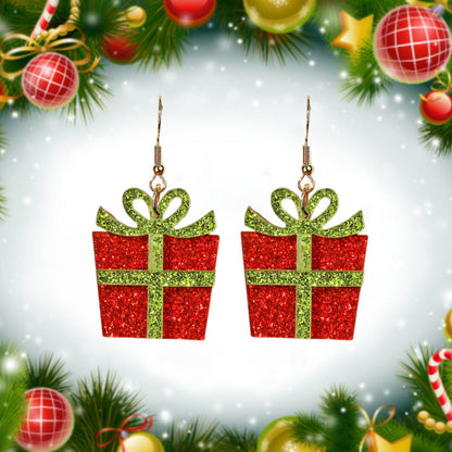 Cute Creative Christmas Tree Elk Acrylic Earrings