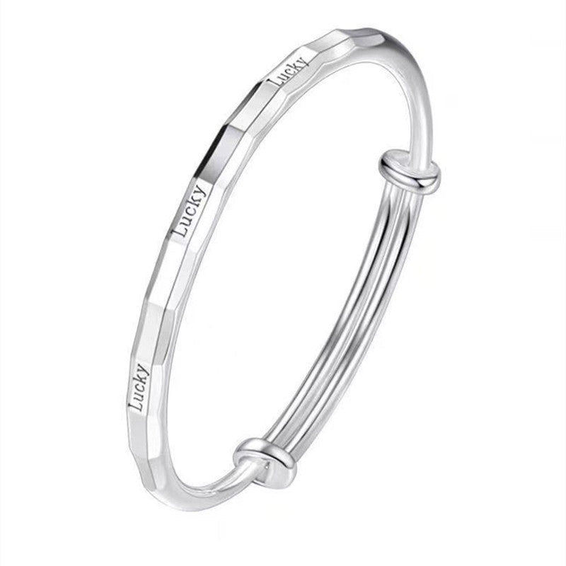 Women's Lucky Sier Solid Push-pull Simple Light Bracelets
