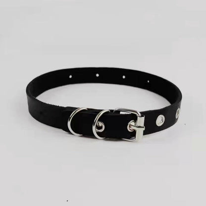 Yang Mi Punk Flat Buckle Leather Necklaces