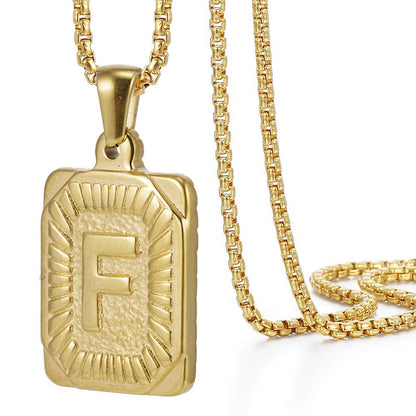 Men's Hip Hop Stainless Steel Simple Golden Necklaces