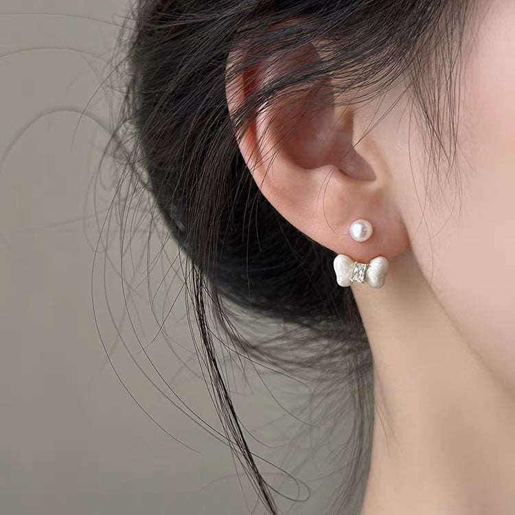 Exquisite Ear Hook Bow Niche Design Light Earrings