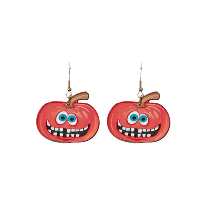 Women's Halloween Cartoon 3d Cute Funny Pumpkin Earrings
