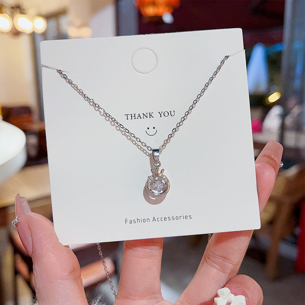 Smart Zircon Pendant Niche Design Clavicle Chain Titanium Necklaces