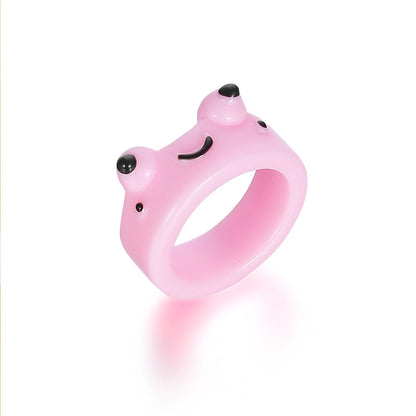 Cartoon Frog Fashion Cute Resin Index Rings
