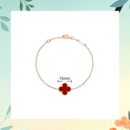 Red Agate Clover Female Pork Belly White Shell Bracelets