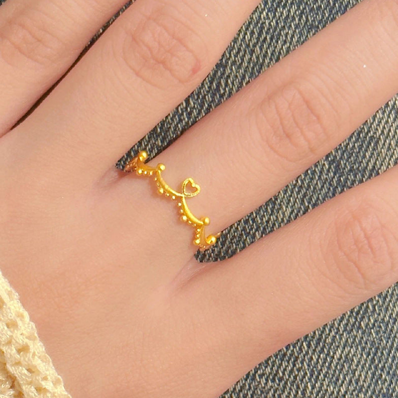 Love Heart-shaped Female Light Luxury Minority Wave Rings